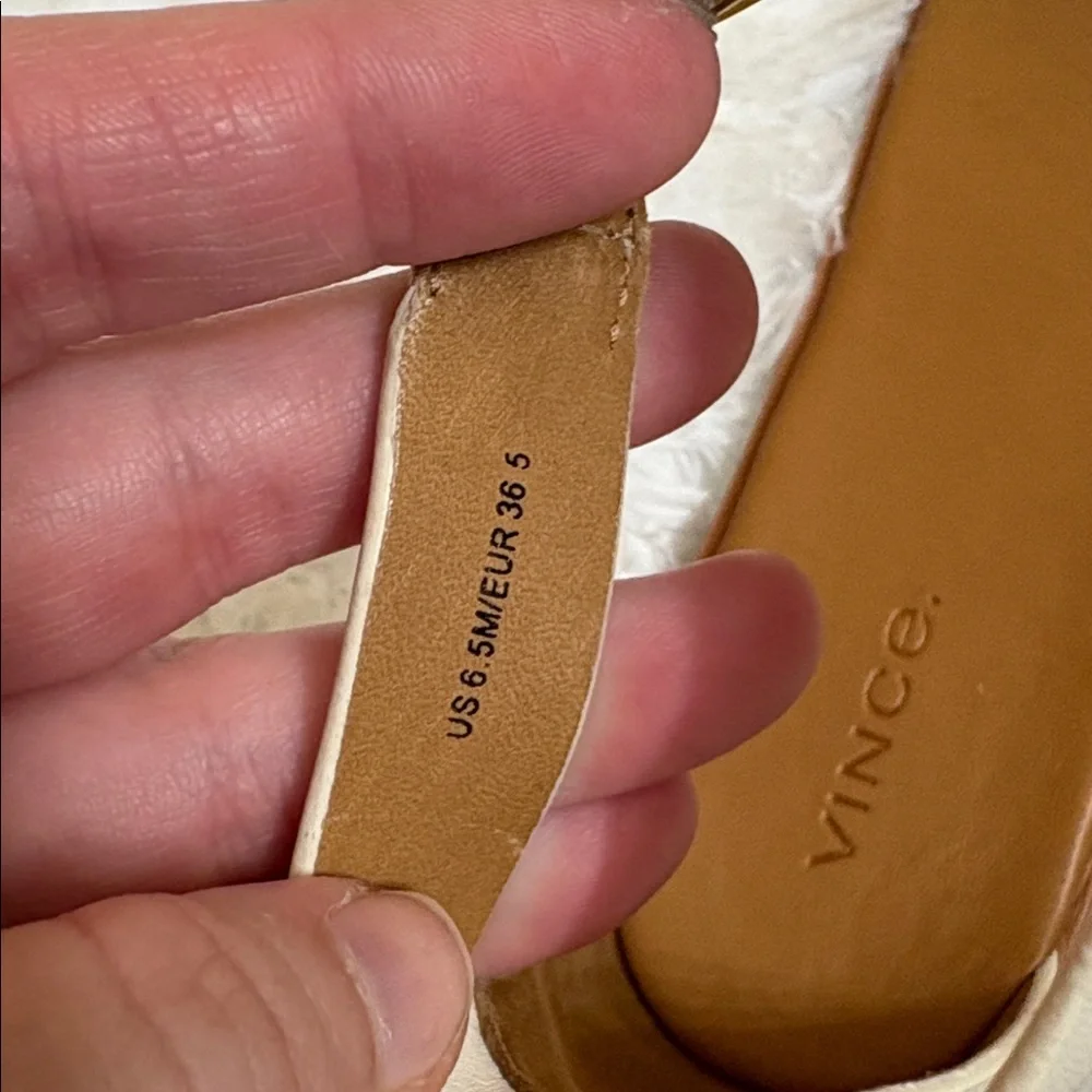 NEW In Box Vince Martina Ankle Strap Sandal In Milk Color Size 6 1/2 M